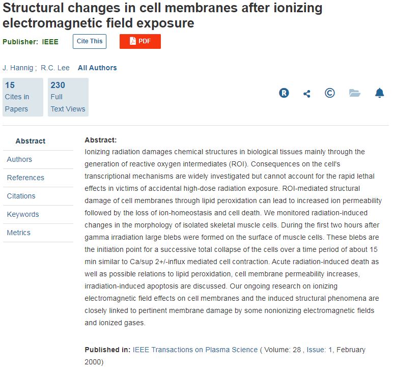 Structural Changes in Cell Membranes After Ionizing Electromagnetic Field Exposure